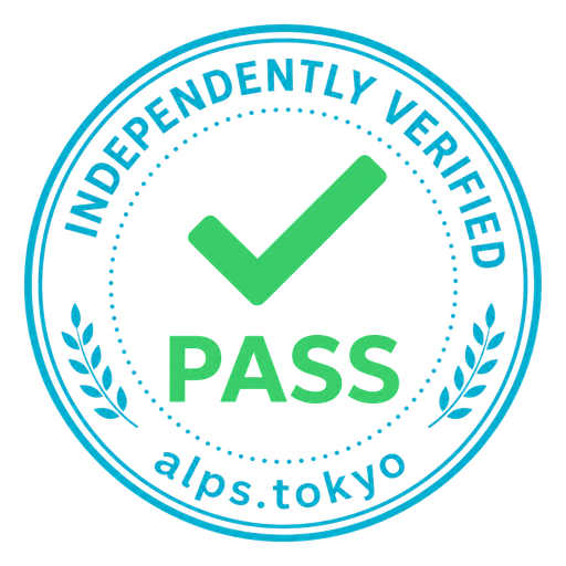 Independently Verified — PASS — alps.tokyo